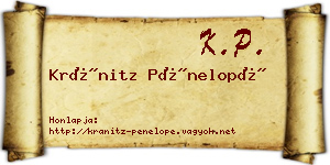 Kránitz Pénelopé névjegykártya
